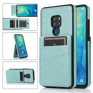 huismerk Voor Huawei Mate 20 Solid Color PC + TPU beschermhoes met houder en kaartsleuven (groen)
