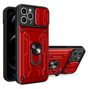 huismerk Glijdende Cockshield Card Telefoon Case voor iPhone 13 Pro