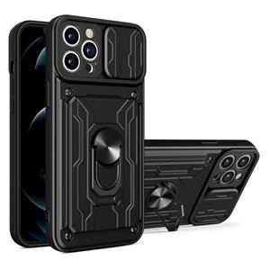 huismerk Glijdende Cockshield Card Phone Case voor iPhone 13 Pro Max