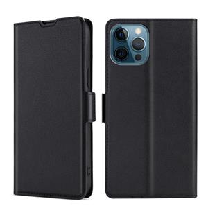 huismerk Ultra-dunne spanning Side Buckle PU + TPU Horizontale Flip Leren Case met Houder & Card Slot voor iPhone 13 Pro Max