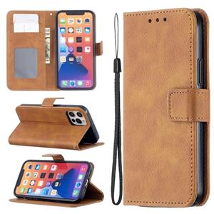 huismerk Longan Texture Horizontal Flip PU Leather Case with Holder & Card Slots & Wallet & Photo Frame For iPhone 13 Pro(Brown)