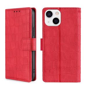 huismerk Huid voelt krokodil textuur magnetische sluiting horizontale flip pu lederen tas met houder & kaart slots & portefeuille voor iphone 13