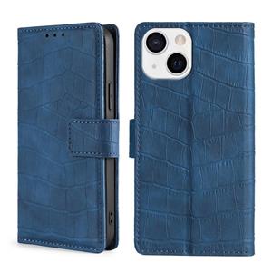 huismerk Huid gevoel krokodil textuur magnetische sluiting horizontale flip pu lederen tas met houder & kaart slots & portefeuille voor iphone 13