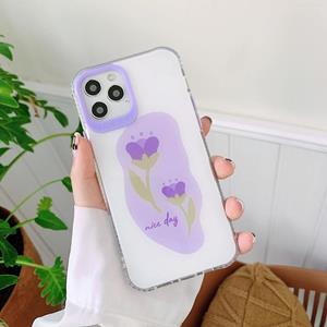 huismerk Tulip Pattern Shockproof Beschermhoes voor iPhone 12 mini