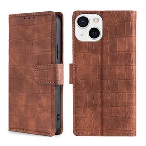 huismerk Huid voelt krokodil textuur magnetische sluiting horizontale flip pu lederen tas met houder & kaart slots & portefeuille voor iphone 13