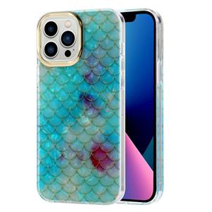 huismerk Galvaniseren Shell Textuur Telefoon Case voor iPhone 13 (Fish-Scales Y6)