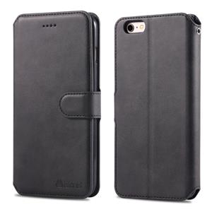 Voor iPhone 6 / 6s AZNS Calf Texture Magnetic Horizontal Flip PU Leather Case met Holder & Card Slots & Photo Frame(Black)