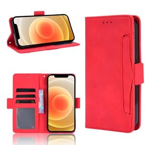 huismerk Meerdere kaartslots horizontale flip lederen hoes met houder & portemonnee voor iPhone 12 mini(Rood)