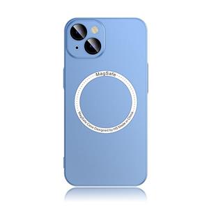 huismerk Liquid Silicone Magsafe Case voor iPhone 13 (Sierra Blue)