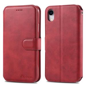 Voor iPhone XR AZNS Calf Texture Magnetic Horizontal Horizontal Flip PU Leather Case met Holder & Card Slots & Photo Frame(Red)