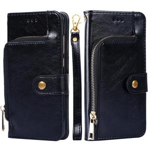 huismerk Zipperzak PU + TPU horizontale flip lederen tas met houder & kaart slot & portemonnee & lanyard voor iphone 13 mini