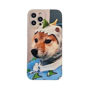 huismerk Gekleurde tekening patroon TPU telefoon beschermhoes voor iphone 13 mini (een hond)