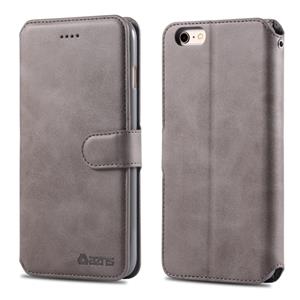 Voor iPhone 6 plus/6s plus AZNS kalf textuur magnetische horizontale Flip PU lederen draagtas met houder & kaartsleuven & fotolijstjes (grijs)