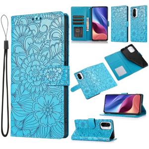 huismerk Voor Xiaomi Redmi K40 / K40 PRO / POCO F3 Skin Feel Reliëf Zonnebloem Horizontale Flip Lederen Case Met Houder & Card Slots & Wallet & Lanyard