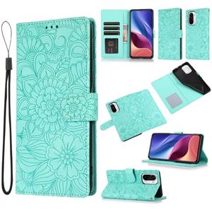 huismerk Voor Xiaomi Redmi K40 / K40 PRO / POCO F3 Skin Feel Reliëf Zonnebloem Horizontale Flip Leren Case Met Houder & Card Slots & Wallet & Lanyard