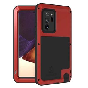 lovemei Voor Samsung Galaxy Note 20 Ultra LOVE MEI Metaal schokdicht waterdichte stofdichte beschermhoes zonder glas(rood)