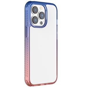 huismerk Colorful Gradient TPU + PC Phone Case For iPhone 13 Pro Max(Blue Pink)