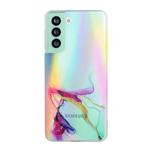 huismerk Voor Samsung Galaxy S22 5G Laser Marble Pattern Clear TPU Beschermende telefoonhoes