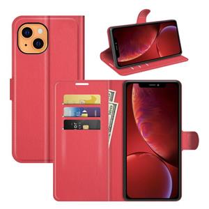 huismerk For iPhone 13 Litchi Texture Horizontal Flip Protective Case with Holder & Card Slots & Wallet(Red)