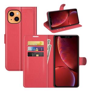 huismerk For iPhone 13 mini Litchi Texture Horizontal Flip Protective Case with Holder & Card Slots & Wallet(Red)