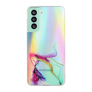 huismerk Voor Samsung Galaxy S22 + 5G Laser Marble Pattern Clear TPU Beschermende telefoonhoes