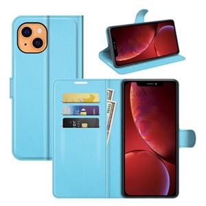 huismerk For iPhone 13 mini Litchi Texture Horizontal Flip Protective Case with Holder & Card Slots & Wallet(Blue)