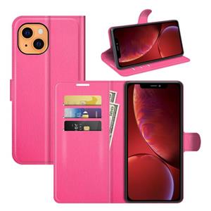 huismerk For iPhone 13 mini Litchi Texture Horizontal Flip Protective Case with Holder & Card Slots & Wallet(Rose Red)