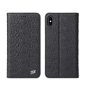 huismerk Voor iPhone XR krokodil textuur PC + TPU horizontale Flip lederen draagtas met houder & kaartsleuven & portemonnee (zwart)