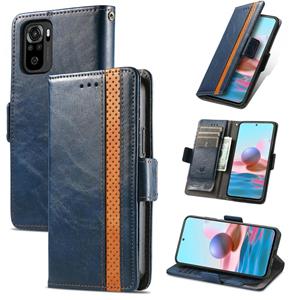 huismerk Voor Xiaomi Redmi Note 10 Caseneo Business Splicing Dual Magnetic Buckle Horizontale Flip PU Lederen Case met Houder & Card Slots & Portemonnee