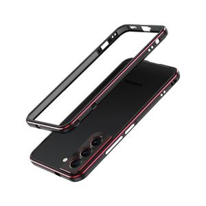 huismerk Voor Samsung Galaxy S22 5G Aurora Series Lens Protector + Metal Frame Protective Phone Case (Black Red)