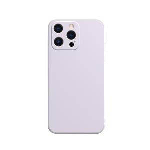 huismerk Effen kleur kubus rechte rand vloeibare siliconen voering flanel case voor iphone 13 pro max