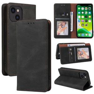 huismerk Simple Suction Closure Horizontal Flip Leather Case with Holder & Card Slot & Wallet For iPhone 13(Black)