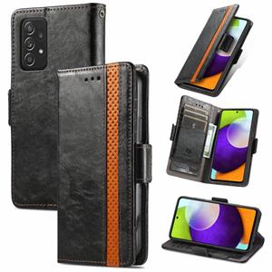 huismerk Voor Samsung Galaxy A72 5G Caseneo Business Splicing Dual Magnetic Buckle Horizontale Flip PU Lederen Case met Houder & Card Slots & Portemonnee (Zwar