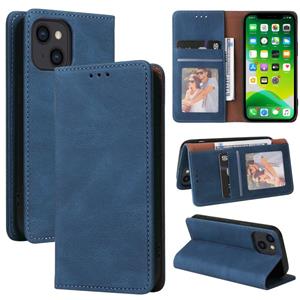 huismerk Simple Suction Closure Horizontal Flip Leather Case with Holder & Card Slot & Wallet For iPhone 13(Blue)