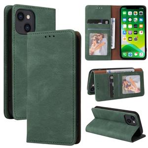 huismerk Simple Suction Closure Horizontal Flip Leather Case with Holder & Card Slot & Wallet For iPhone 13(Green)