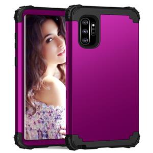 huismerk PC + silicone driedelige anti-drop beschermhoes voor Galaxy Note10 + (Dark Purple)