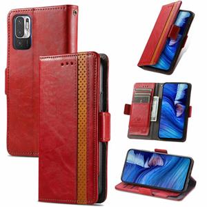 huismerk Voor Xiaomi Redmi Note 10 JP Edition Caseneo Business Splicing Dubbele Magnetische Gesp Horizontale Flip PU Lederen Case met Houder & Card Slots & Por