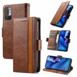 huismerk Voor Xiaomi Redmi Note 10 JP Edition Caseneo Business Splicing Dubbele Magnetische Gesp Horizontale Flip PU Lederen Case met Houder & Card Slots & Por