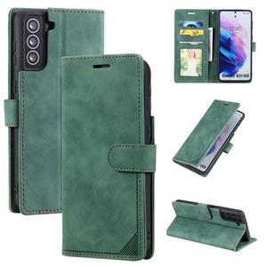 huismerk Voor Samsung Galaxy S21 + 5G Huid Feel Anti-Diefstal Borstel Horizontale Flip Leren Telefoonhoesje