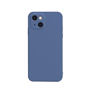 huismerk Effen kleur kubus rechte rand vloeibare siliconen voering flanel case voor iphone 13