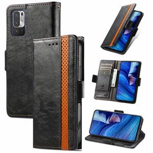 huismerk Voor Xiaomi Redmi Note 10 JP Edition Caseo Business Splicing Dubbele Magnetische Gesp Horizontale Flip PU Lederen Case met Houder & Card Slots & Porte