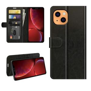 huismerk R64 Texture Single Horizontal Flip Protective Case with Holder & Card Slots & Wallet& Photo Frame for iPhone 13(Black)