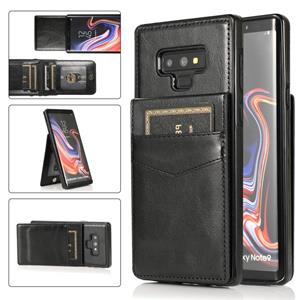 huismerk Voor Samsung Galaxy Note9 Solid Color PC + TPU beschermhoes met houder en kaartsleuven (zwart)