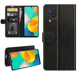 huismerk For Samsung Galaxy M32 R64 Texture Single Horizontal Flip Protective Case with Holder & Card Slots & Wallet& Photo Frame(Black)