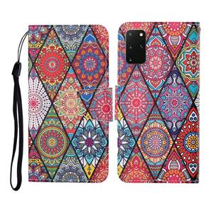 huismerk Voor Samsung Galaxy S20 + gekleurde tekening patroon horizontale flip lederen geval met houder en kaart slots & portemonnee & lanyard (Rhombus Totem)