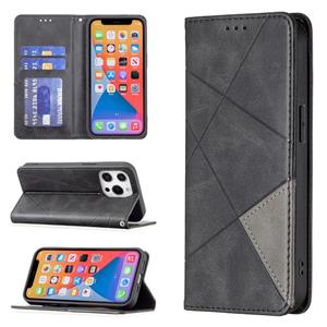 huismerk Rhombus textuur horizontale flip magnetische lederen tas met houder & kaart slots voor iPhone 13 mini