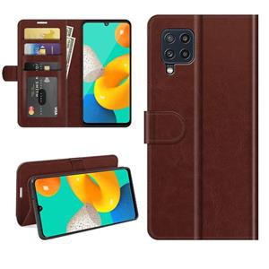 huismerk For Samsung Galaxy M32 R64 Texture Single Horizontal Flip Protective Case with Holder & Card Slots & Wallet& Photo Frame(Brown)