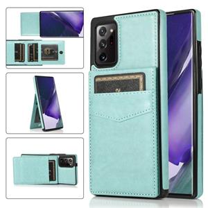 huismerk Voor Samsung Galaxy Note20 Ultra Solid Color PC + TPU Beschermhoes met houder & Card Slots (Groen)