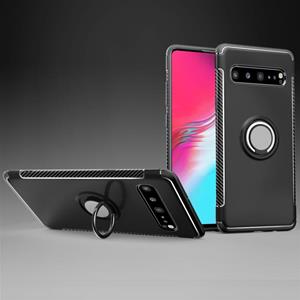 huismerk Magnetische 360 graden rotatie ring armor beschermhoes voor Galaxy S10 5G (Zwart)