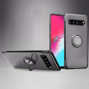 huismerk Magnetische 360 graden rotatie ring armor beschermhoes voor Galaxy S10 5G (Grijs)